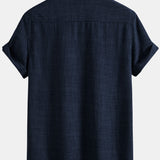 Ensemble Capucine — chemise texturée à deux poches & pantalon en lin à jambe droite
