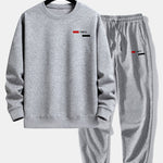 Ensemble — sweat à col rond coupe décontractée à imprimé rayé Paris & pantalon de jogging
