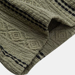 Ensemble — chemise jacquard rayée géométrique & pantalon texturé froissé