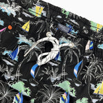 Ensemble — chemise en lin et viscose & short de bain à imprimé palmiers et voiliers