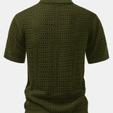 Ensemble — polo crocheté à col V & short texturé froissé à cordon