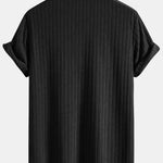Ensemble — chemise cubaine en éponge rayée & short en éponge rayé