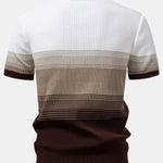 Ensemble — polo en maille rayée dégradée & pantalon fuselé coupe slim