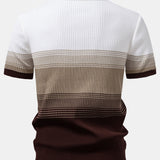 Ensemble — polo en maille rayée dégradée & pantalon fuselé coupe slim
