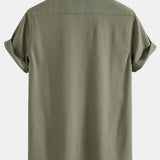 Ensemble — chemise cubaine en lin à poches & short en lin à cordon