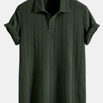 Ensemble — polo jacquard à manches courtes & pantalon côtelé à jambe droite