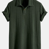 Ensemble — polo jacquard à manches courtes & pantalon côtelé à jambe droite
