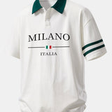 Ensemble — polo à imprimé Milano et col contrastant & short en coton à cordon