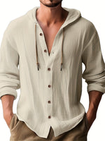 HOODED LINEN SHIRT FOR MEN