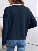 Maëlys | Pull à col V bordé d'un galon