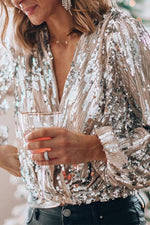 Tiphaine | Blouse à sequins et col V