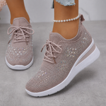 Sixtine | Baskets orthopédiques compensées pailletées