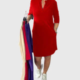 Caroline — Robe V Cou Unie