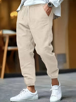 DRAWSTRING LINEN TROUSERS FOR MEN