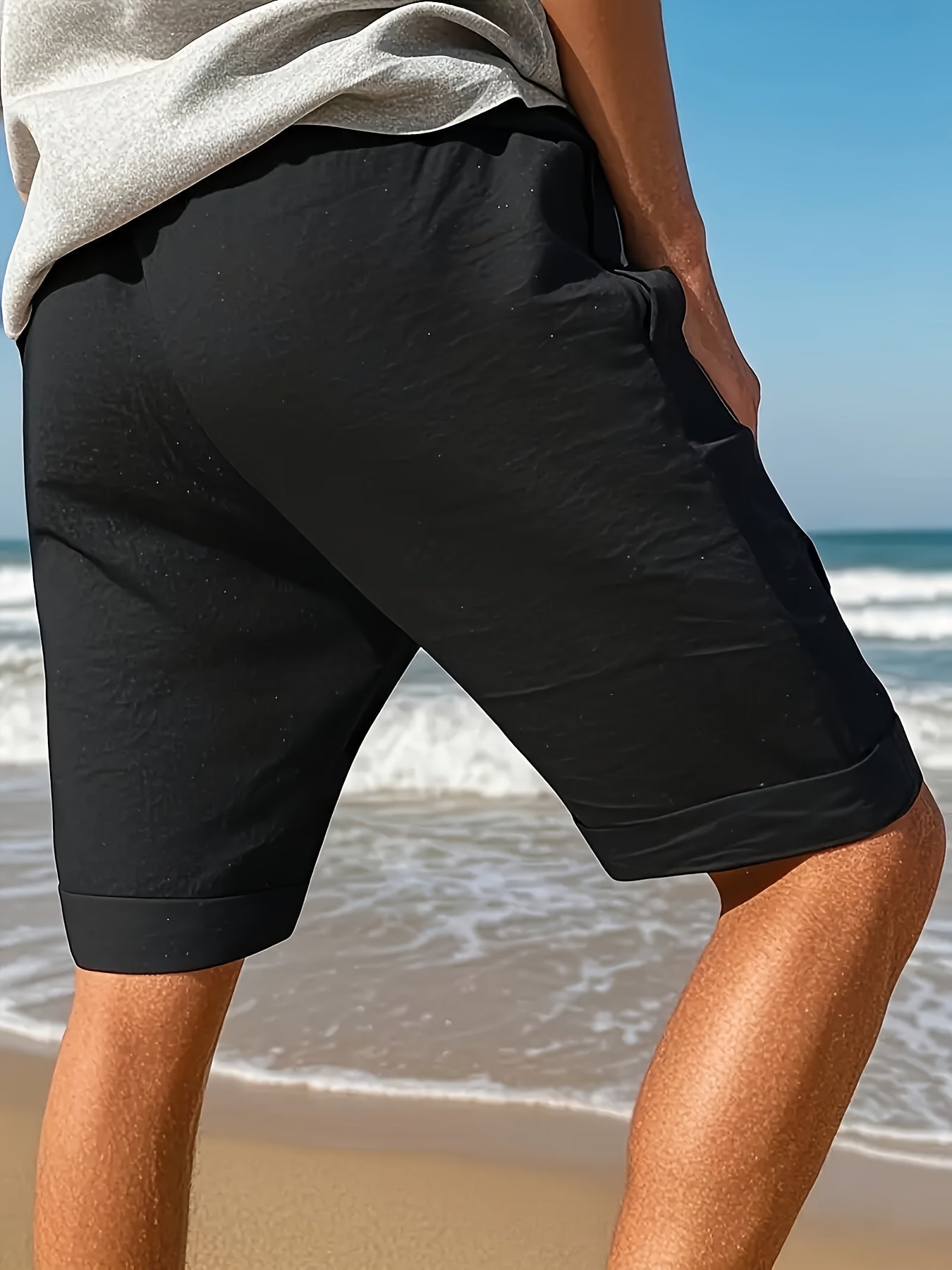 LINEN BEACH SHORTS FOR MEN