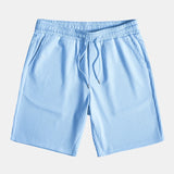 Ensemble — chemise côtelée à col cubain profond coupe ajustée & short côtelé à cordon