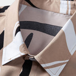 Ensemble — chemise à imprimé abstrait & short de bain uni à cordon
