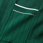 Ensemble — chemise côtelée en maille à bordure contrastante & pantalon fuselé coupe slim