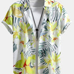 Ensemble Capucine — chemise à imprimé fleurs et plantes & short de bain