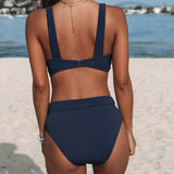 Claire — Maillot de bain uni à taille haute
