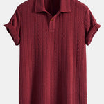 Ensemble — polo jacquard à manches courtes & pantalon côtelé à jambe droite
