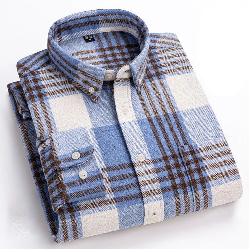 BRUSHED FLANNEL SHIRT FOR MEN