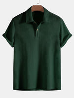 Short Sleeve Waffle Knit Polo