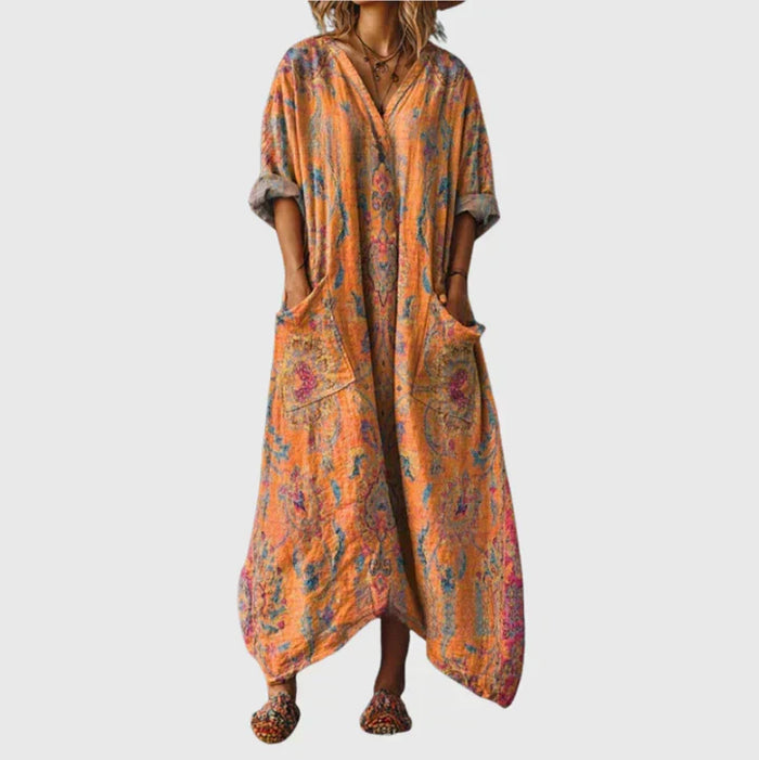 Robe longue à imprimé coloré