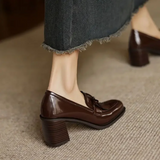 Mocassins à Talon Carré Vernis