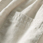 Ensemble Capucine — polo gaufré rayé à col Johnny & pantalon en lin à jambe droite