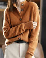 Cardigan en Cachemire Style Rétro