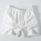 Ensemble — chemise en lin à manches courtes & short texturé froissé à cordon