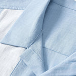 Chemise bowling patchwork en lin