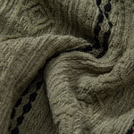 Ensemble — chemise jacquard rayée géométrique & pantalon texturé froissé