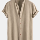 Ensemble — chemise texturée froissée à col V & pantalon texturé froissé