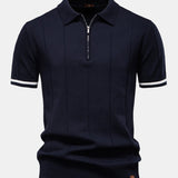 Ensemble — polo zippé en maille à bordure contrastante & short chino à taille élastique