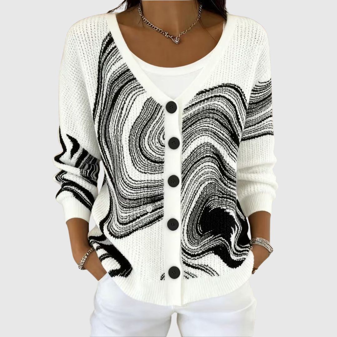Eugénie — Cardigan en Maille Confortable Boutonné