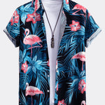 Ensemble — chemise à imprimé flamants roses tropical & short de bain