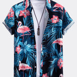 Ensemble — chemise à imprimé flamants roses tropical & short de bain