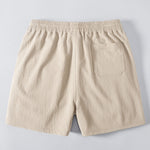 Ensemble — polo crocheté rayé à col V & short texturé froissé à cordon