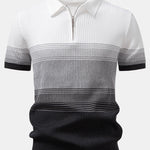 Ensemble — polo en maille rayée dégradée & pantalon fuselé coupe slim