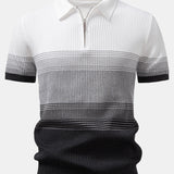 Ensemble — polo en maille rayée dégradée & pantalon fuselé coupe slim