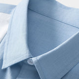 Chemise boutonnée en lin contrastant