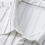 Ensemble Capucine — chemise texturée rayée & pantalon en lin à jambe droite