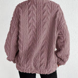 Cassandre | Pull torsadé à col montant zippé