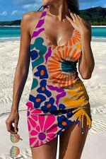 Fiesta | Tankini graphique fleuri avec short, effet ventre plat