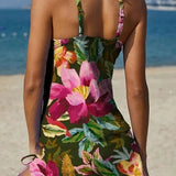 Fiesta | Tankini graphique fleuri avec short, effet ventre plat