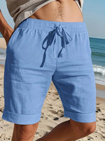 LINEN BEACH SHORTS FOR MEN