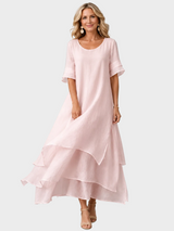 Arlette | Robe longue fluide à jupe superposée
