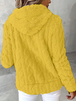 Marie | Sweat zippé à capuche en maille torsadée